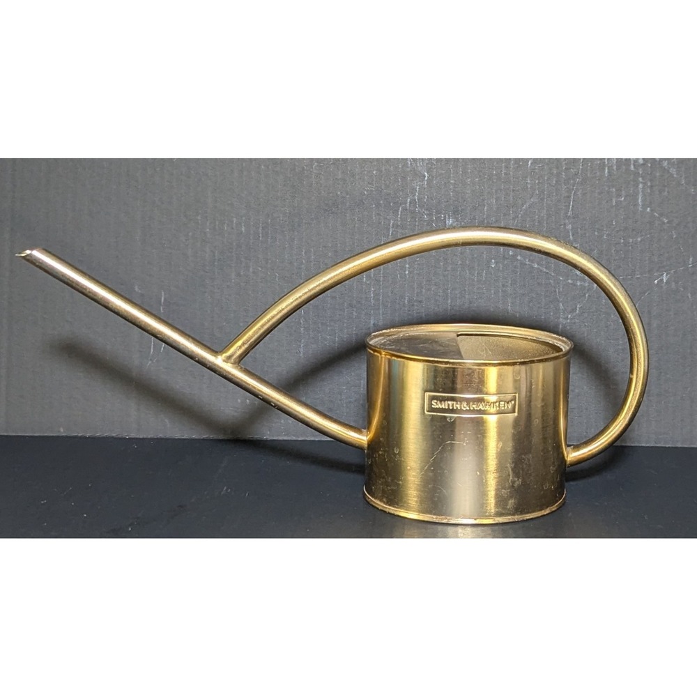 Smith & Hawken Brass Finished Metal Watering Can .262 Gal (1 L) Made in India